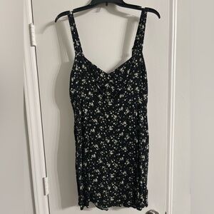 Old Navy Black Dress with White Floral Pattern